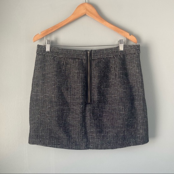 Gap Wool Blend Miniskirt Black and White Woven Tweed Size 14 NWOT - Picture 8 of 9